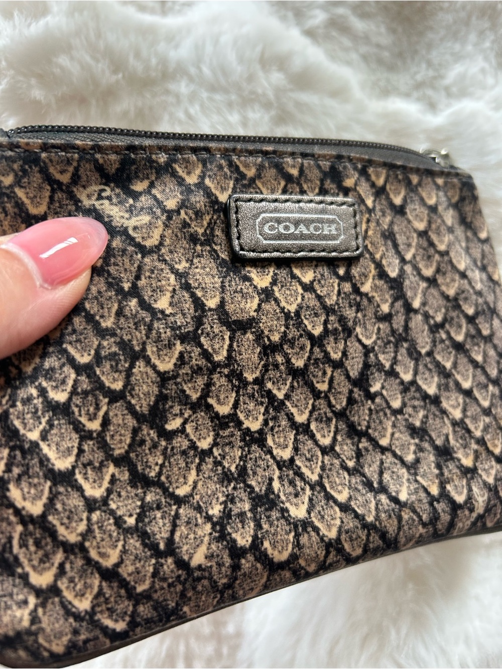🐍COACH snake print Wristlet